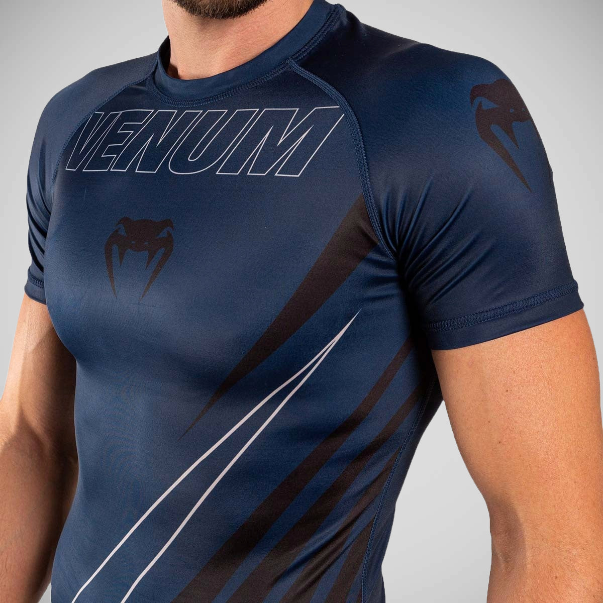 Venum Contender 5.0 Short Sleeve Rash Guard Navy/Black    at Bytomic Trade and Wholesale