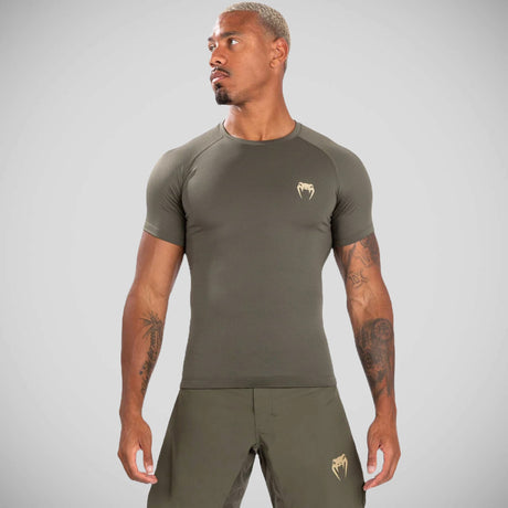 Venum Contender Short Sleeve Rash Guard Khaki    at Bytomic Trade and Wholesale