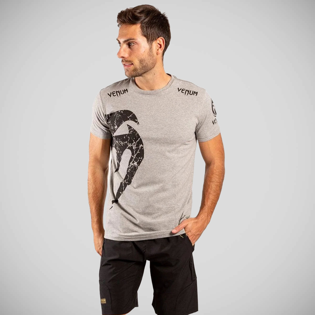 Venum Giant Men's T Shirt Grey/Black    at Bytomic Trade and Wholesale