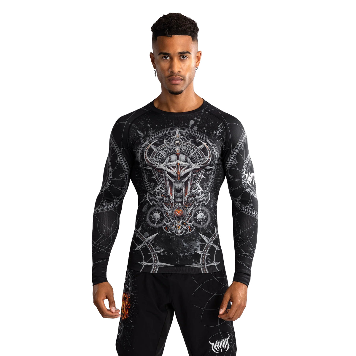 Venum Gladiator 5.0 Long Sleeve Rash Guard Black/Silver