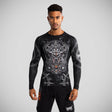 Venum Gladiator 5.0 Long Sleeve Rash Guard Black/Silver    at Bytomic Trade and Wholesale