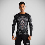 Venum Gladiator 5.0 Long Sleeve Rash Guard Black/Silver    at Bytomic Trade and Wholesale