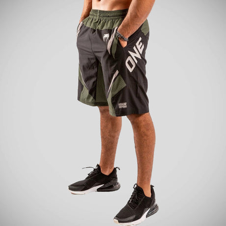 Venum One FC Impact Training Shorts Black/Khaki    at Bytomic Trade and Wholesale