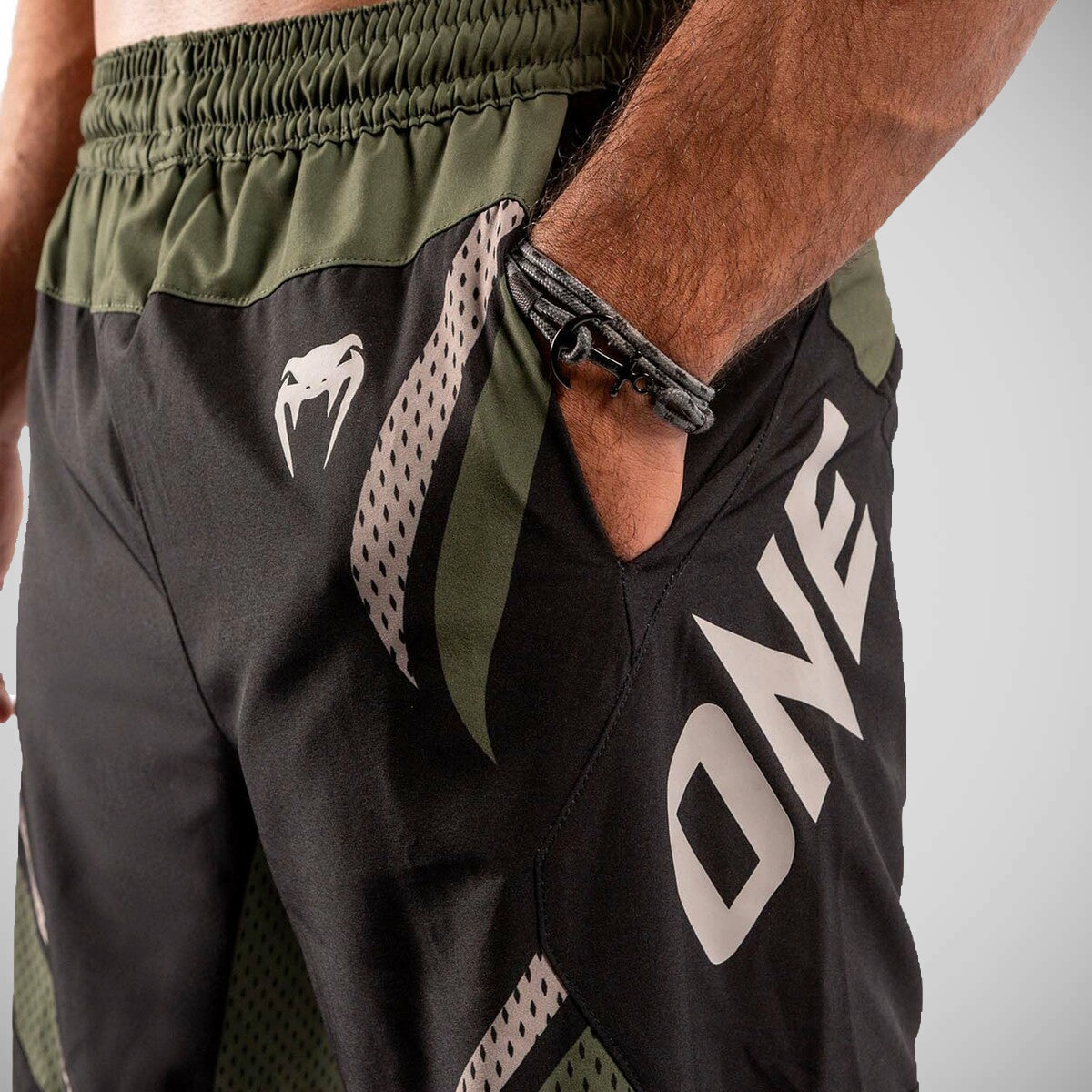 Venum One FC Impact Training Shorts Black/Khaki    at Bytomic Trade and Wholesale