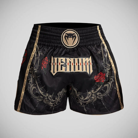 Venum Santa Muerte 5.0 Muay Thai Shorts Black/Gold at Bytomic Trade and Wholesale