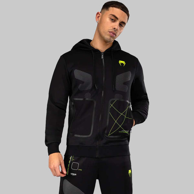 Venum Training Camp 4.0 Hoodie Black/Neo Green    at Bytomic Trade and Wholesale