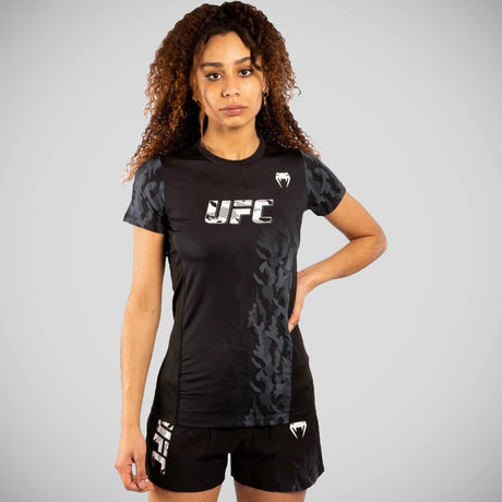 Venum UFC Authentic Fight Week Women's Dry Tech T-Shirt Black    at Bytomic Trade and Wholesale