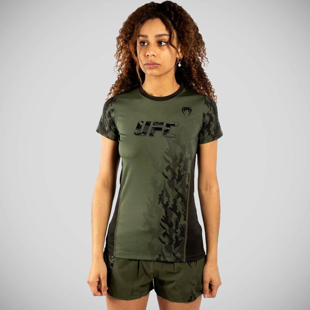 Venum UFC Authentic Fight Week Women's Dry Tech T-Shirt Khaki    at Bytomic Trade and Wholesale