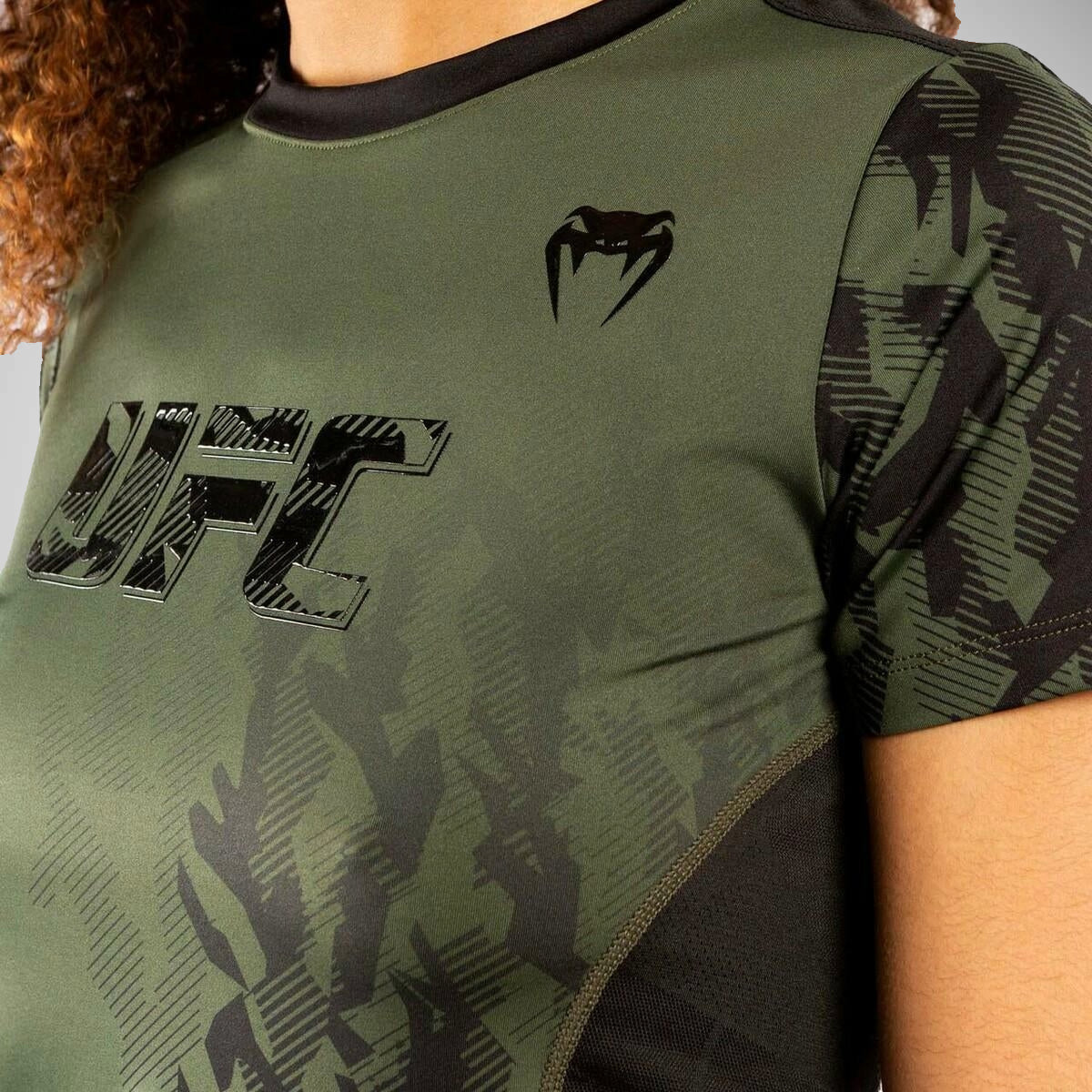 Venum UFC Authentic Fight Week Women's Dry Tech T-Shirt Khaki    at Bytomic Trade and Wholesale