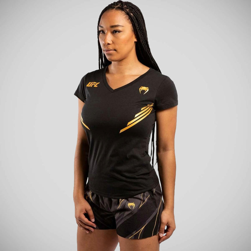 Venum UFC Replica Women's T-Shirt Black/Gold    at Bytomic Trade and Wholesale