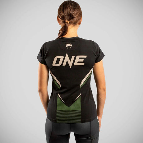 Black/Khaki Venum Womens One FC Impact T-Shirt    at Bytomic Trade and Wholesale