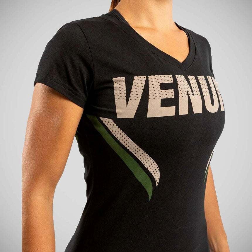 Black/Khaki Venum Womens One FC Impact T-Shirt    at Bytomic Trade and Wholesale