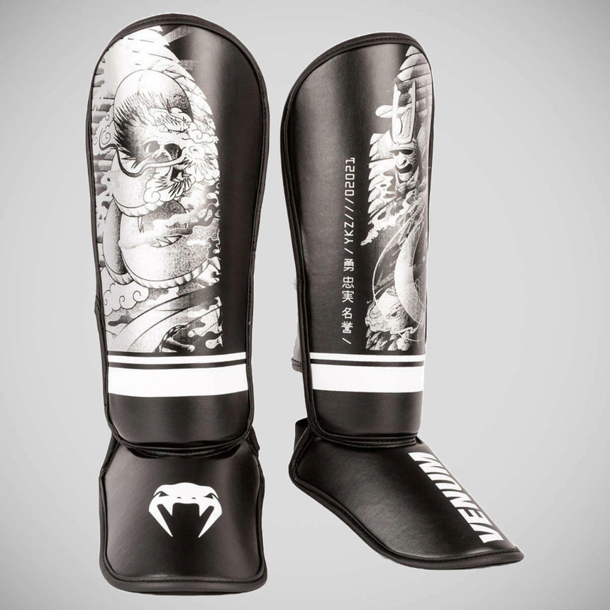 Venum YKZ21 Kids Shin Guards Black/White    at Bytomic Trade and Wholesale