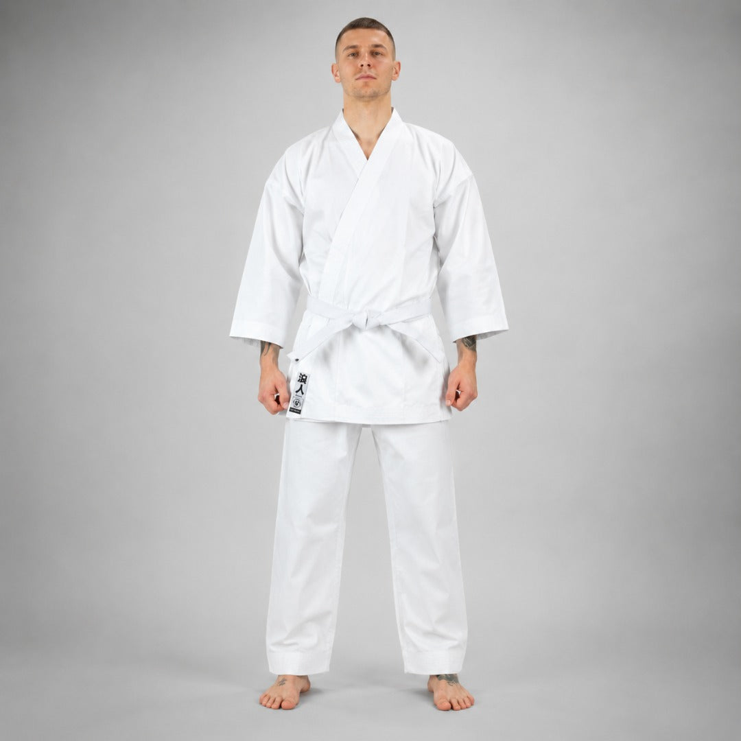 White Bytomic Ronin Middleweight Karate Uniform Photoshoot 1