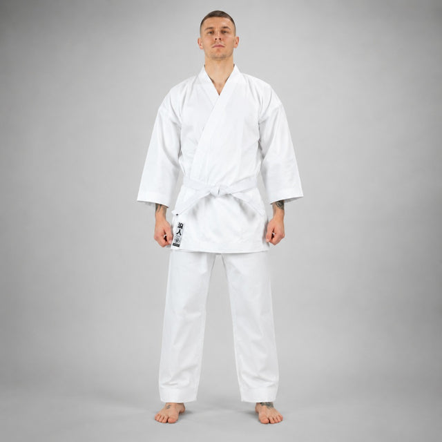 White Bytomic Ronin Middleweight Karate Uniform Photoshoot 1