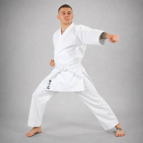 White Bytomic Ronin Middleweight Karate Uniform Photoshoot 2
