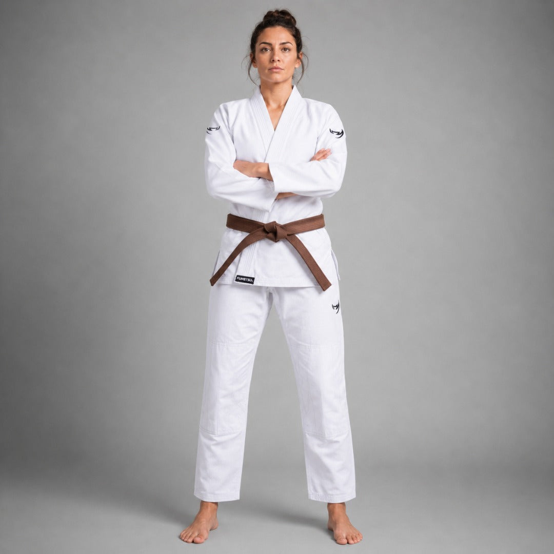 Fumetsu Womens Ghost V-Lite BJJ Gi White/Black    at Bytomic Trade and Wholesale