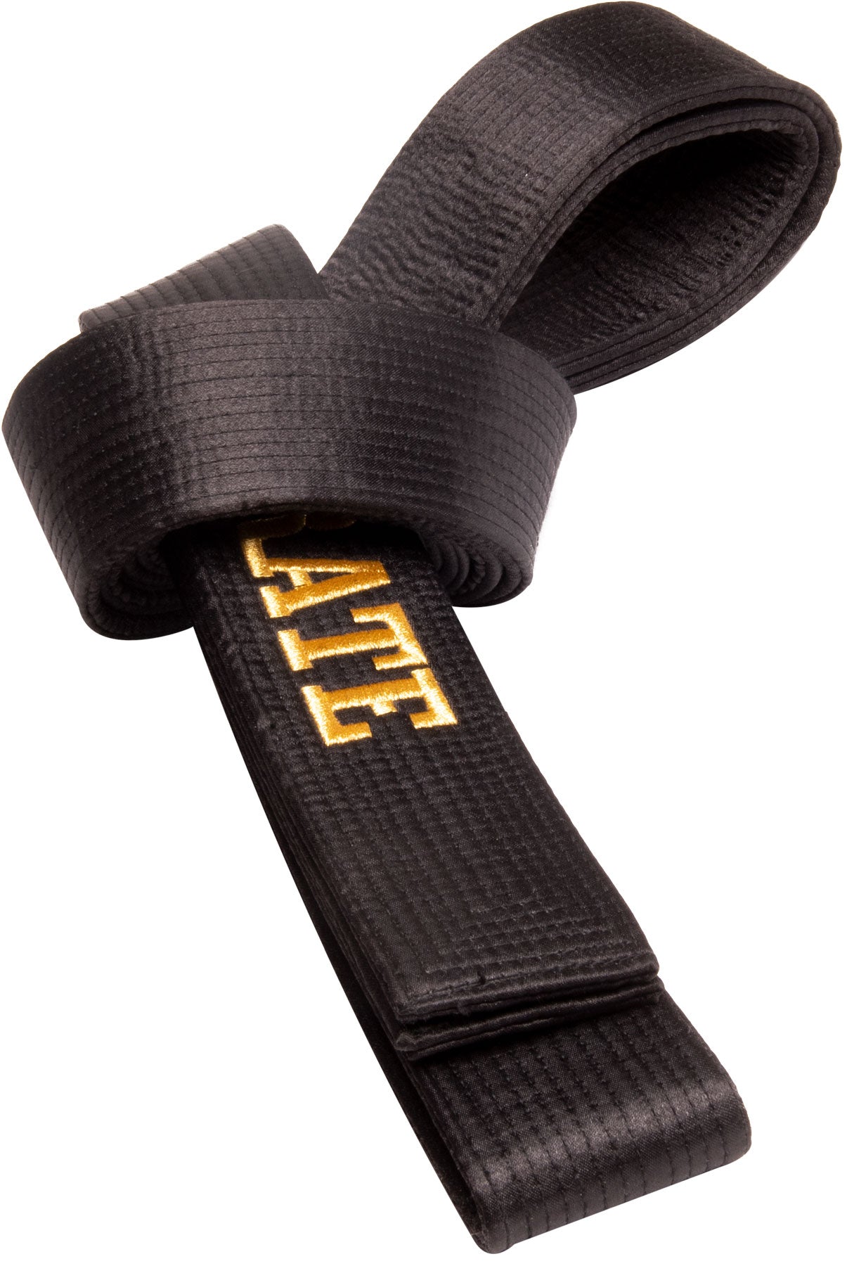 Hayashi Shiny Karate belt with box (with embroidery) “KARATE” Black 260 cm at Bytomic Trade and Wholesale