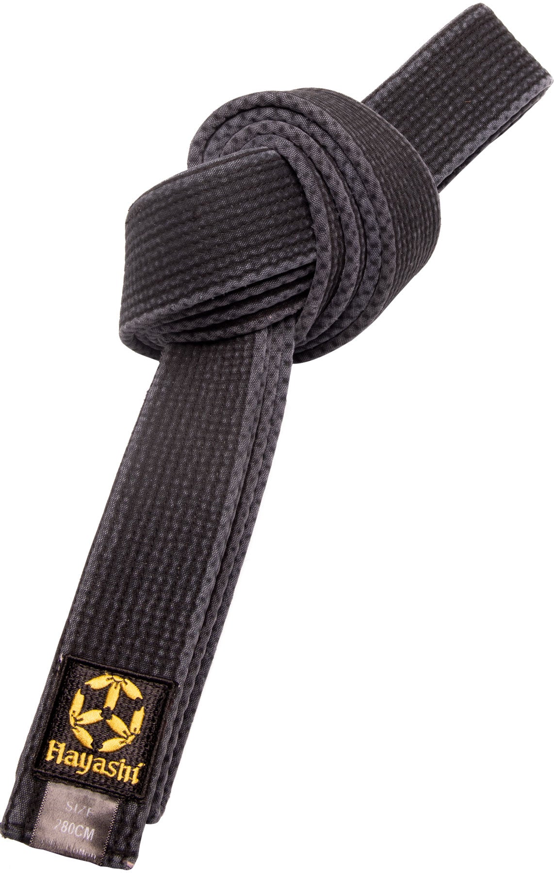 Hayashi Karate belt “stone washed” Black 240 cm at Bytomic Trade and Wholesale
