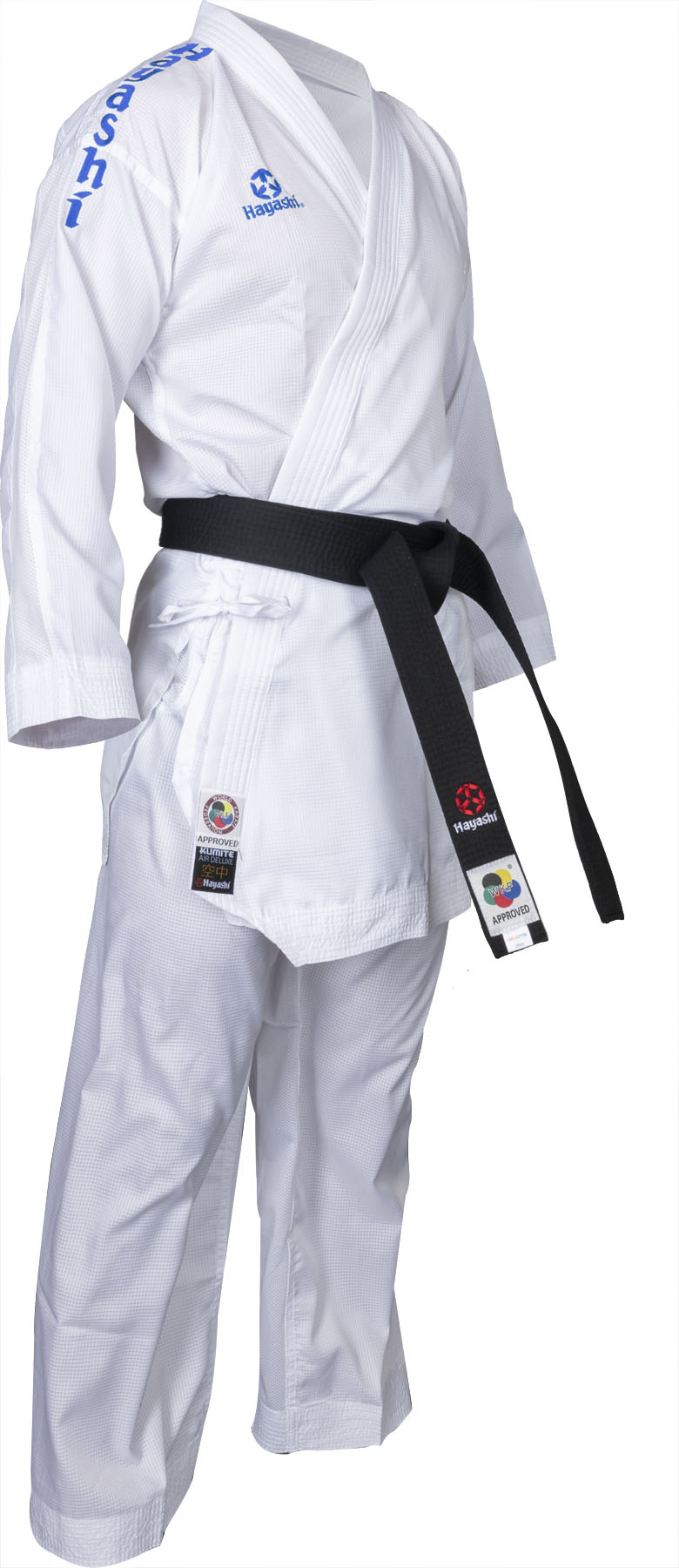 Hayashi Karate Gi “Air Deluxe” with shoulder embroidery in blue White - Blue 150 cm at Bytomic Trade and Wholesale