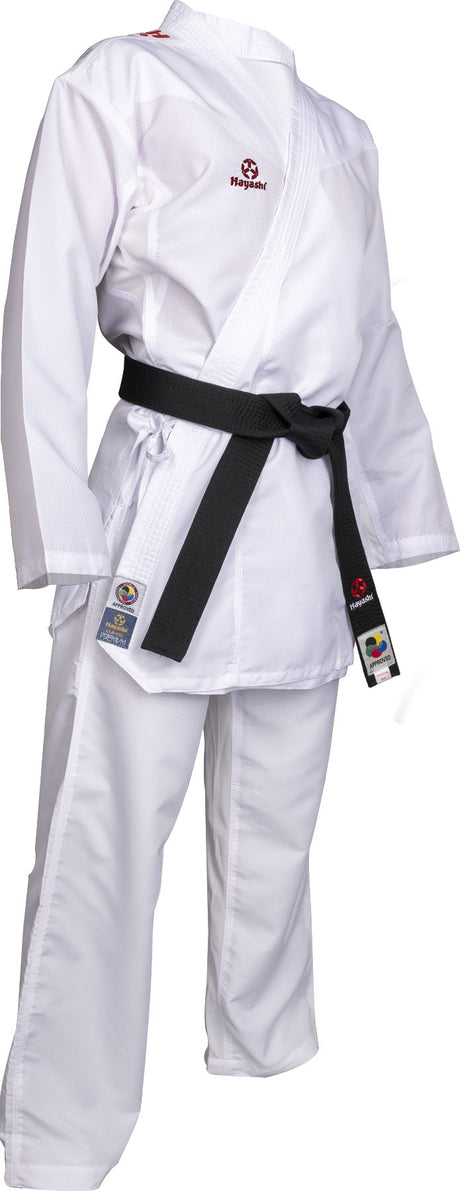 Hayashi KarateGi “Premium Kumite” White - Red 140 cm at Bytomic Trade and Wholesale