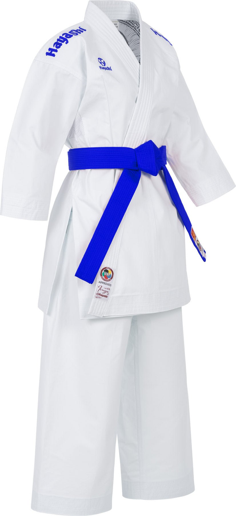 Hayashi Karate Gi “Jingu” white with blue embroidery White - Blue 155 cm at Bytomic Trade and Wholesale