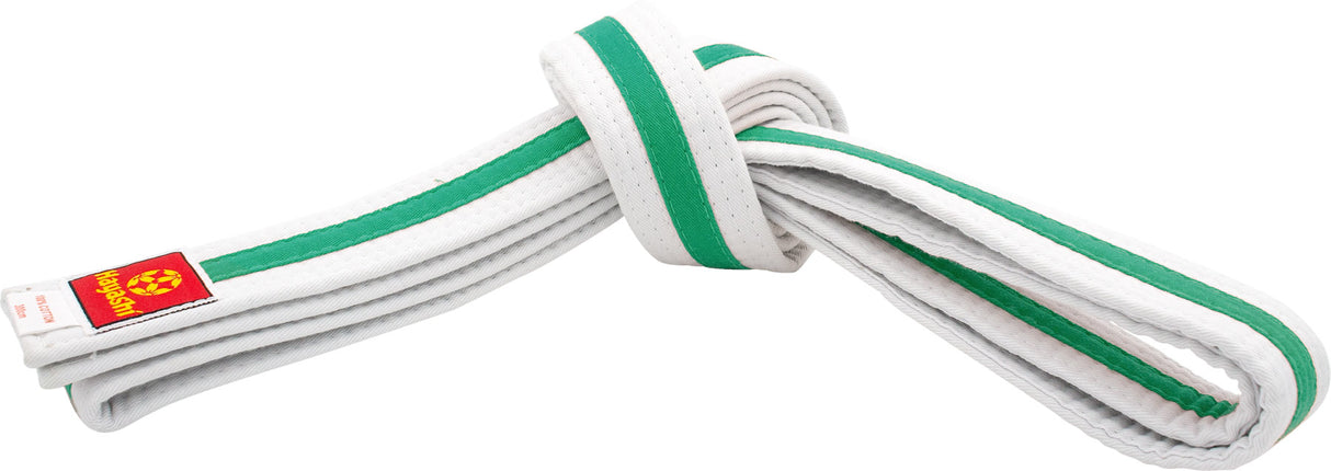 Hayashi Karate belt twotone bluepurple White - Green 220 cm at Bytomic Trade and Wholesale