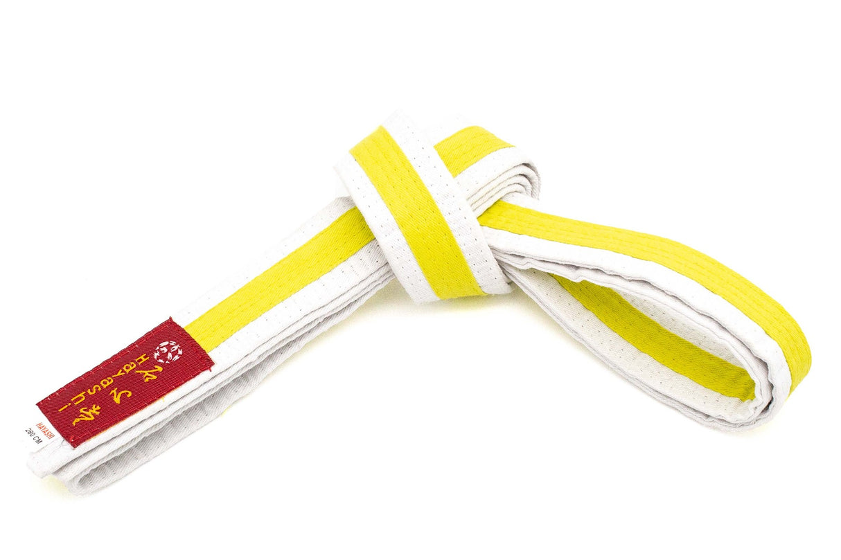 Hayashi Karate belt twotone bluepurple White - Yellow 220 cm at Bytomic Trade and Wholesale