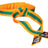 TOP TEN Karate belt “KAMPFKATZEN” twotone orangegreen Orange - Green at Bytomic Trade and Wholesale