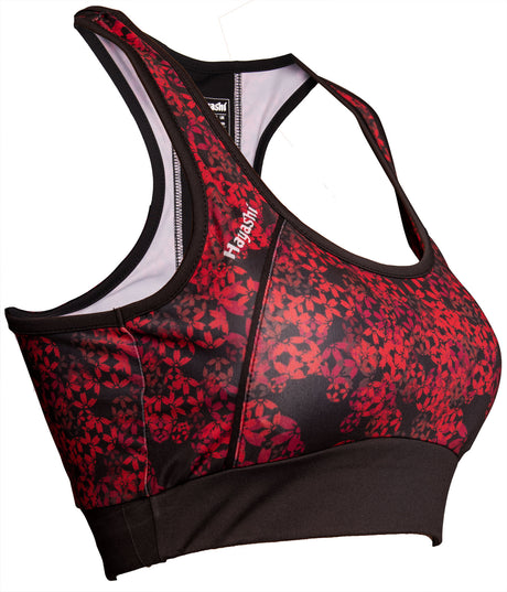 Hayashi Sports Bra „Flowers“blackred at Bytomic Trade and Wholesale