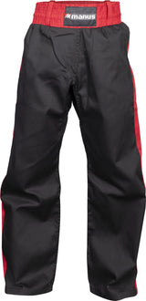 Manus Kickboxing pants with stripes = Black - Red 160 cm S at Bytomic Trade and Wholesale