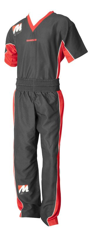 Manus Kickboxing uniform “Airtex” = blackred Black - Red 190 cm XL at Bytomic Trade and Wholesale