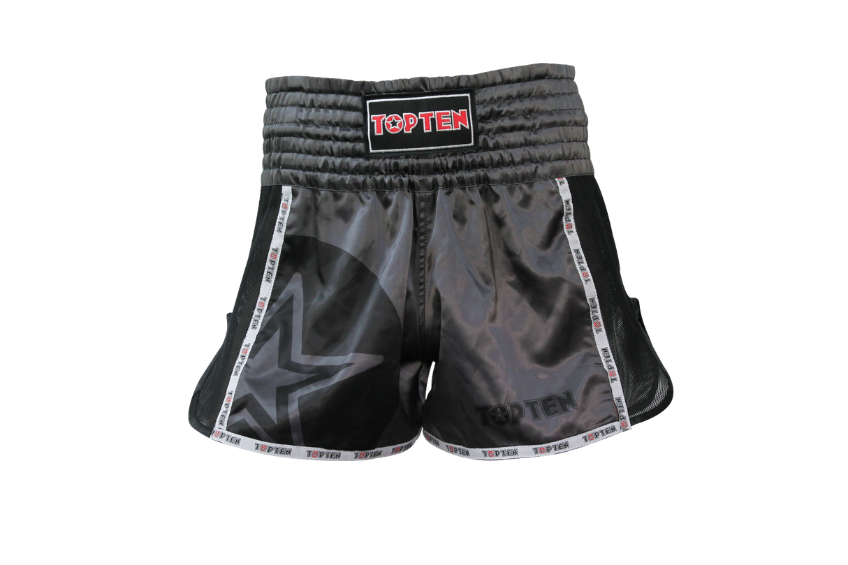 TOP TEN ThaiboxShorts “STAR” Black XXL at Bytomic Trade and Wholesale