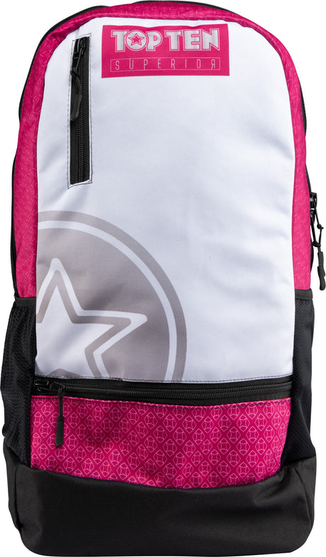 TOP TEN Backpack “Superior” whiteblue White - Pink at Bytomic Trade and Wholesale