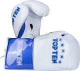 TOP TEN Boxing gloves “Pro MX” bluegreen 10 oz XLCut White - Blue at Bytomic Trade and Wholesale