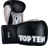 TOP TEN Boxing Gloves “Profi” 10 oz blackgold Black - Silver at Bytomic Trade and Wholesale