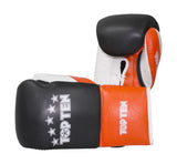 TOP TEN Boxing Gloves “Profi Tricolor” 8 oz blackgold Black - Orange at Bytomic Trade and Wholesale