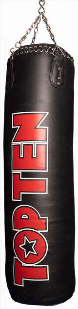 TOP TEN Punching bag Heavy Bag “Genuine Leather” (filled) Black 120 cm at Bytomic Trade and Wholesale
