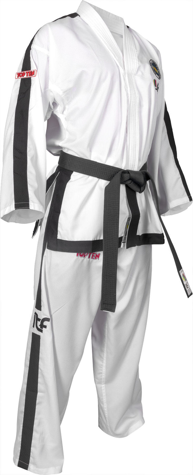TOP TEN TaekwonDo Instructor Dobok “Diamond” (4th 6th Dan) (ITF approved) White 160 cm at Bytomic Trade and Wholesale