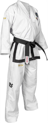 TOP TEN TaekwonDo Master Dobok “Premium Gold” (ITF approved) White 160 cm at Bytomic Trade and Wholesale