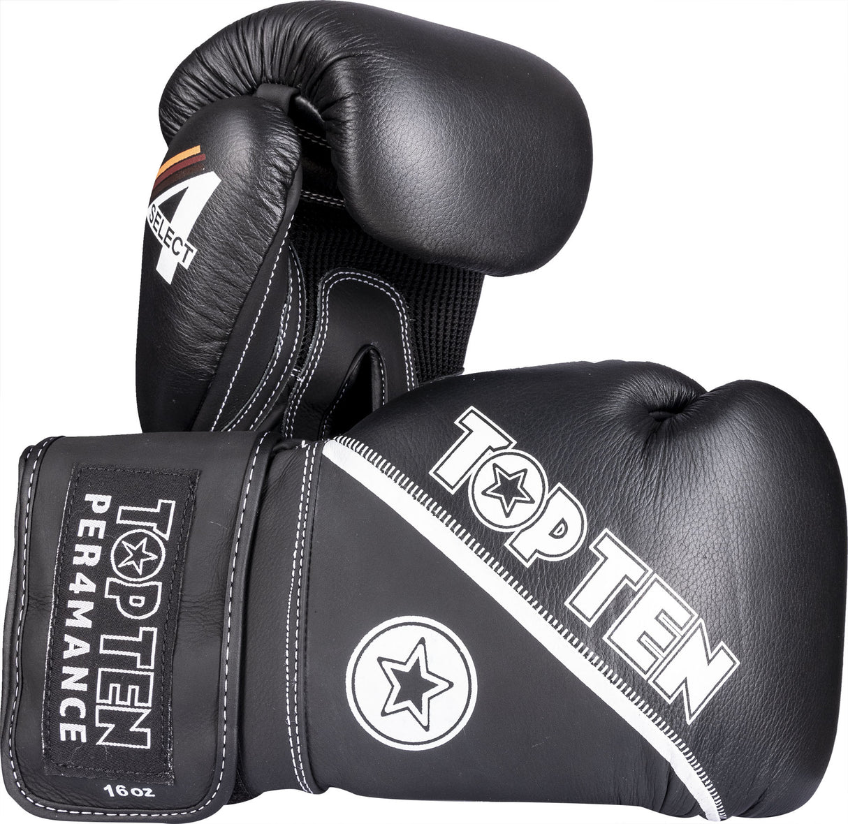 TOP TEN Boxing gloves “4select” Leather 16 oz Black at Bytomic Trade and Wholesale