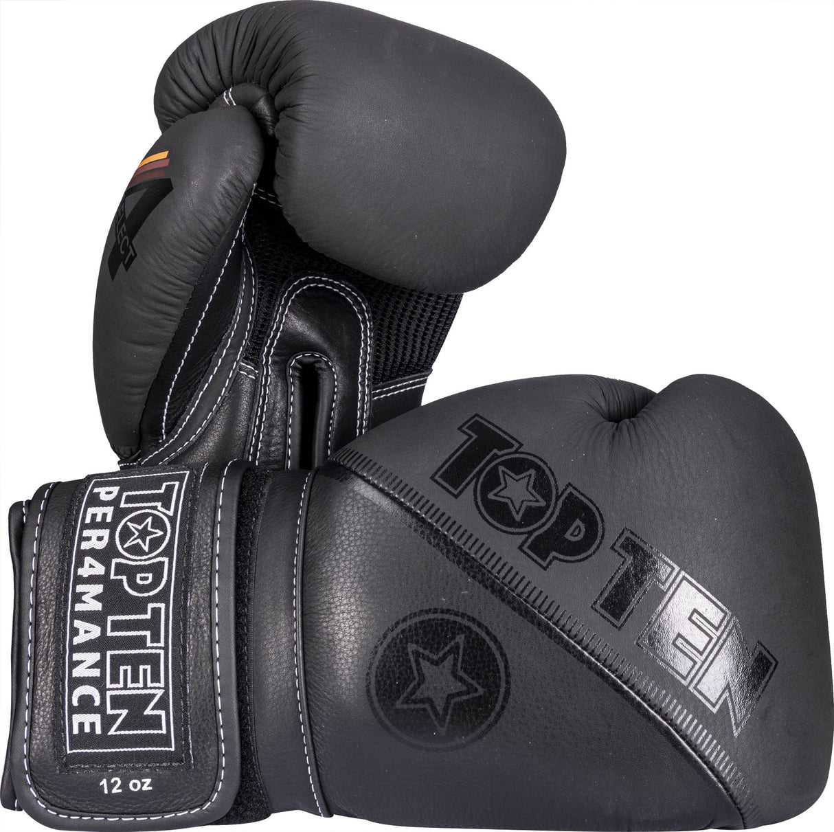 TOP TEN Boxing gloves “4select” Leather 16 oz Black - Black at Bytomic Trade and Wholesale