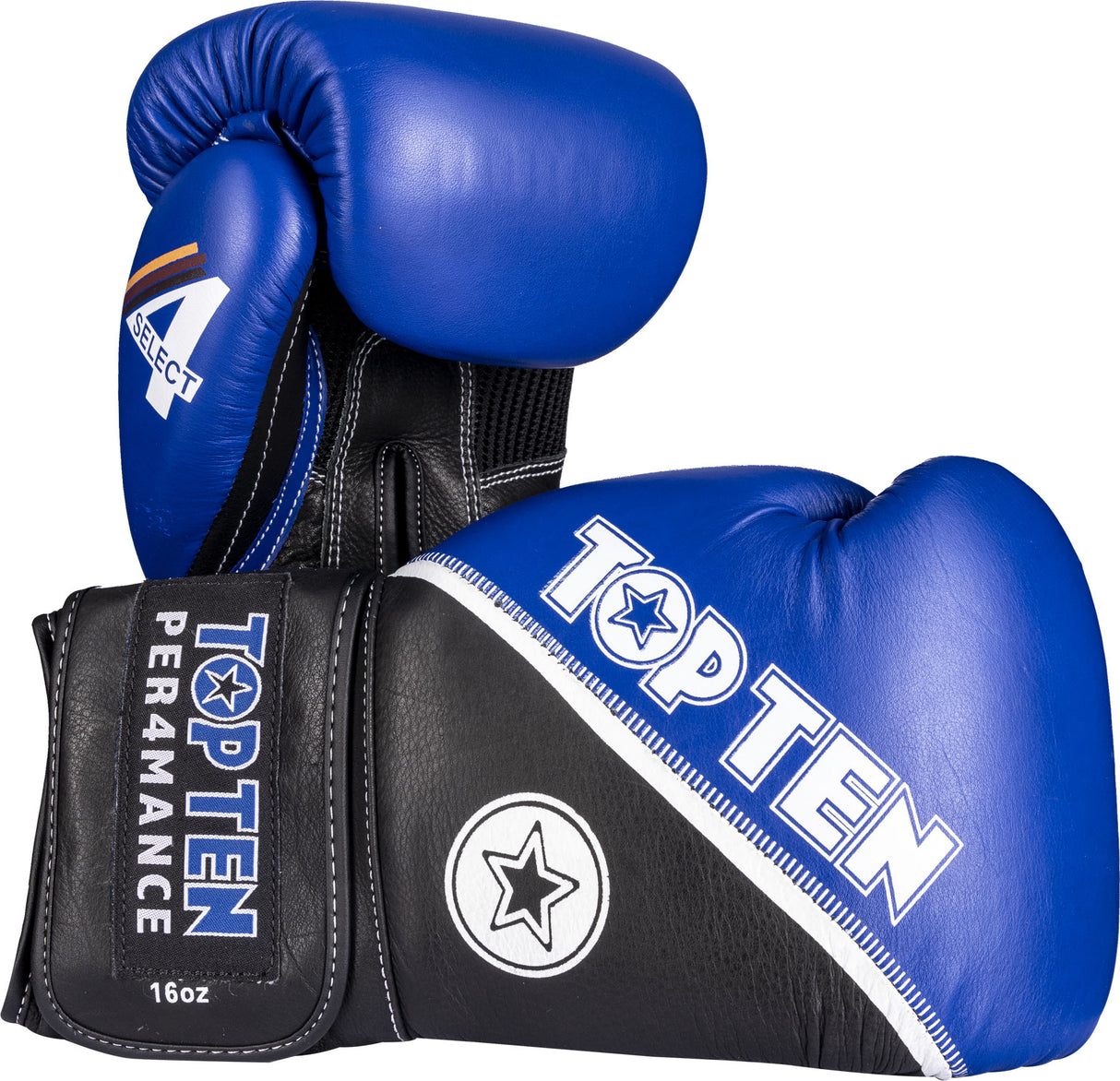 TOP TEN Boxing gloves “4select” Leather 16 oz Blue - Black at Bytomic Trade and Wholesale