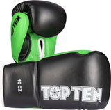 TOP TEN Boxing Gloves “Profi” 10 oz blackgold Black - Green at Bytomic Trade and Wholesale