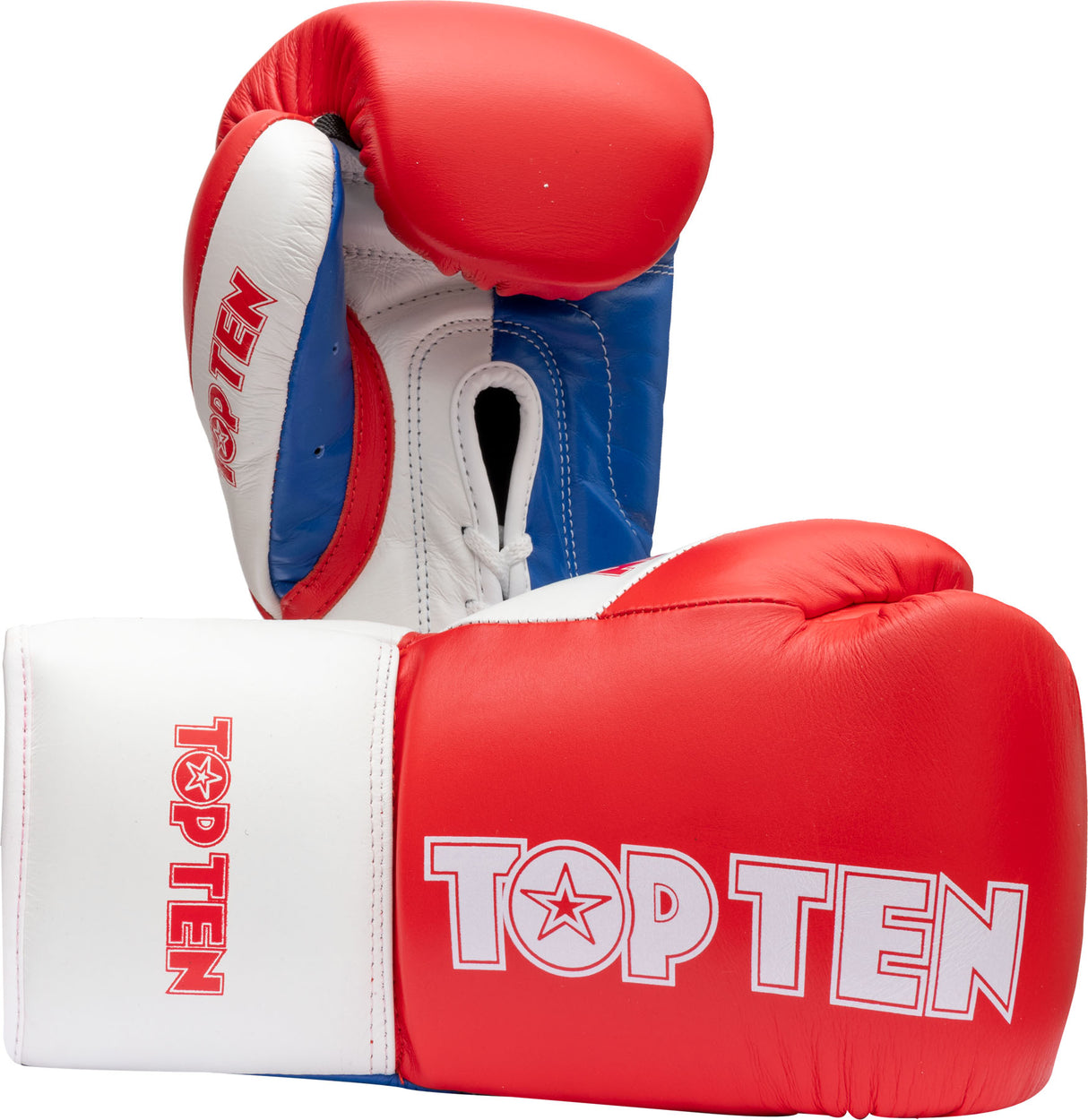 TOP TEN Boxing Gloves “Profi Tricolor” 8 oz blackgold Red - Blue at Bytomic Trade and Wholesale