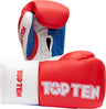 TOP TEN Boxing Gloves “Profi Tricolor” 8 oz blackgold Red - Blue at Bytomic Trade and Wholesale
