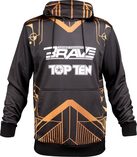 TOP TEN MMA Hoodie “BRAVE” blackgold Black - Gold XL at Bytomic Trade and Wholesale