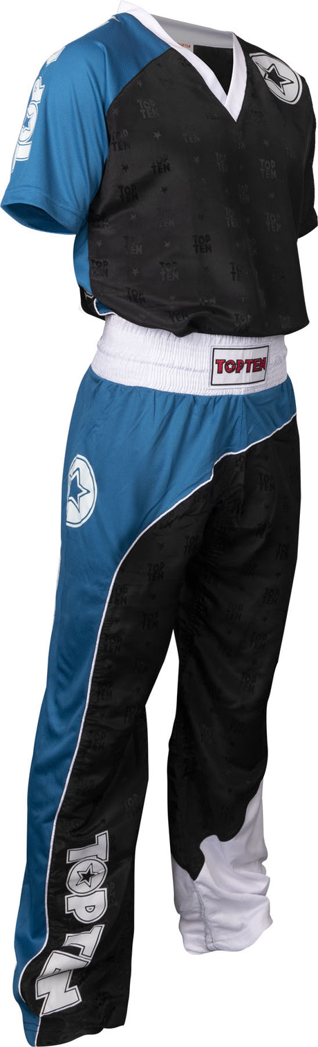 TOP TEN Kickboxing uniform “Bow” blackbluewhite Black - Blue - White L at Bytomic Trade and Wholesale