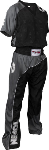 TOP TEN Kickboxing uniform “Bow” blackbluewhite Black - Gray - Lightgray L at Bytomic Trade and Wholesale