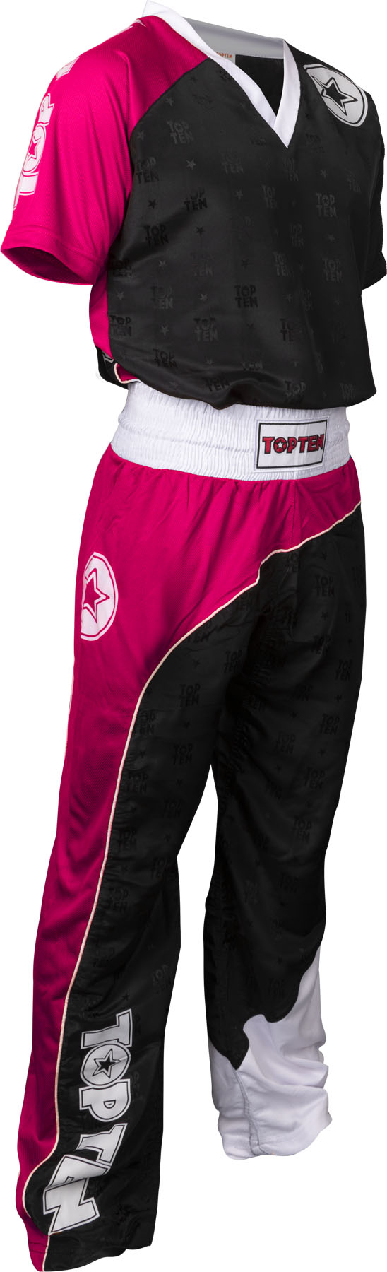 TOP TEN Kickboxing uniform “Bow” blackbluewhite Black - Pink - White XXL at Bytomic Trade and Wholesale